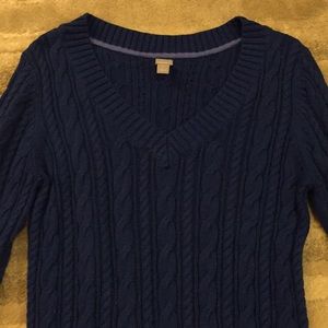Cobalt Blue Cable Knit Sweater